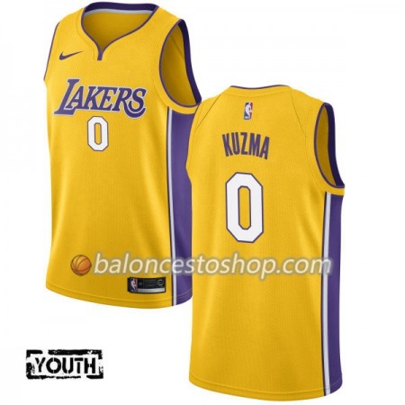 Camiseta Niños NBA Los Angeles Lakers Kyle Kuzma 0 Nike 2017-18 Oro Swingman
